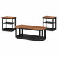 Decker - 3 Piece Occasional Set (1 Coffee & 2 End Tables) - Brown / Black