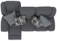 Trifecta - Sofa With 3 Recliners and Drop Down Table