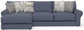 Cape May - Sofa Chaise With Comfort Coil Seating And 5 Accent Pillows Included