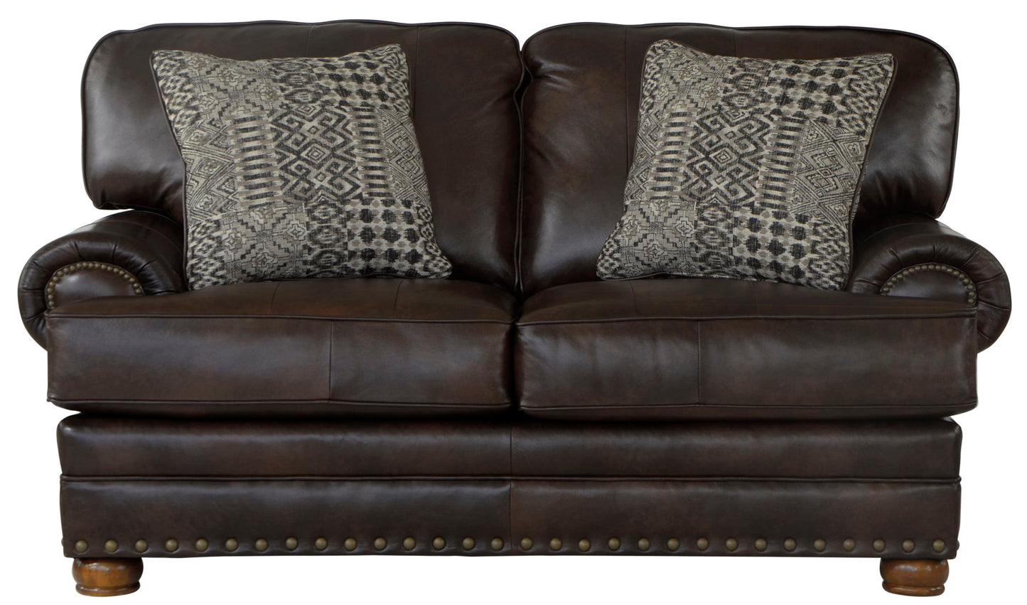 Roberto - Leather Loveseat - Cocoa