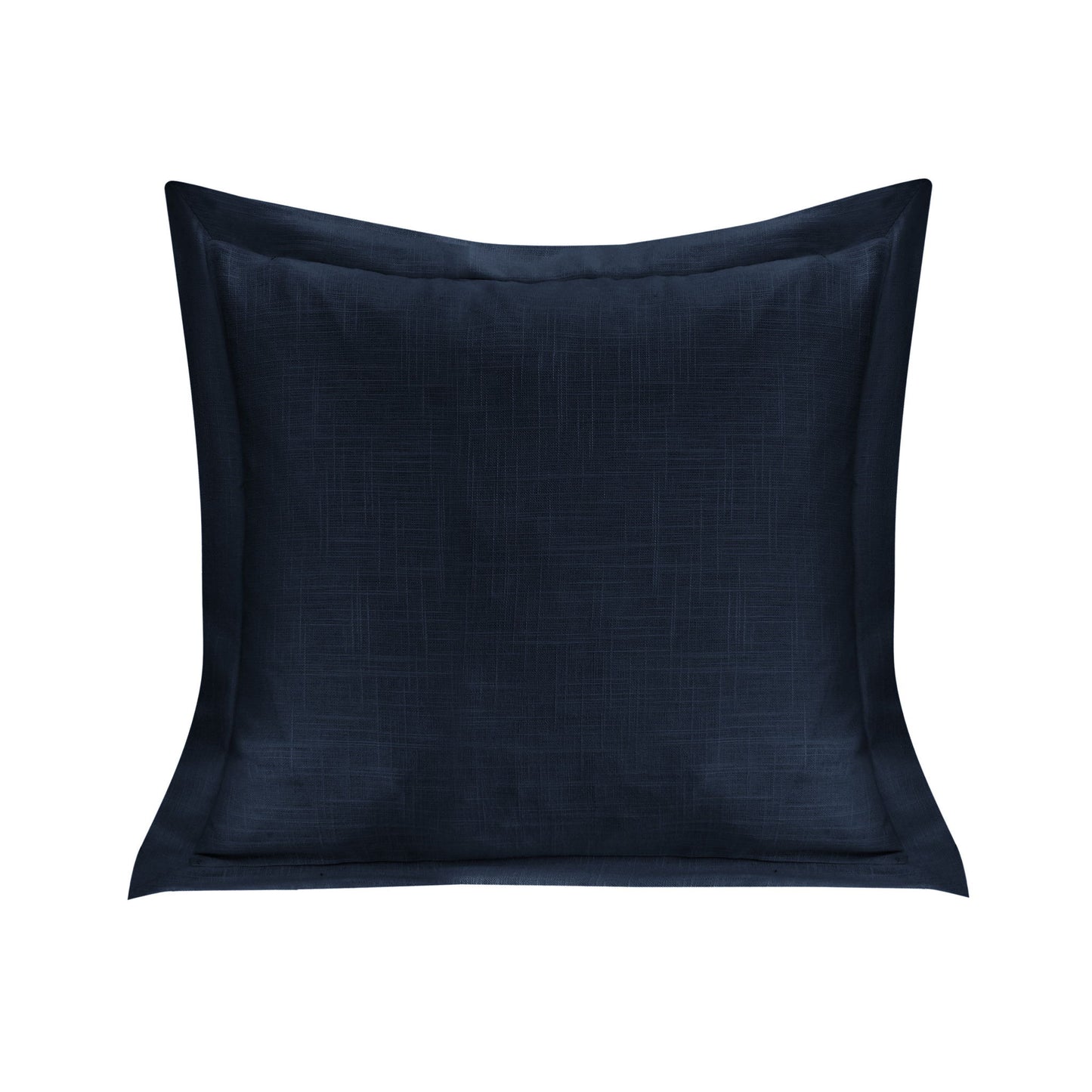 Luna - Single Flanged Washed Linen Pillow - Navy