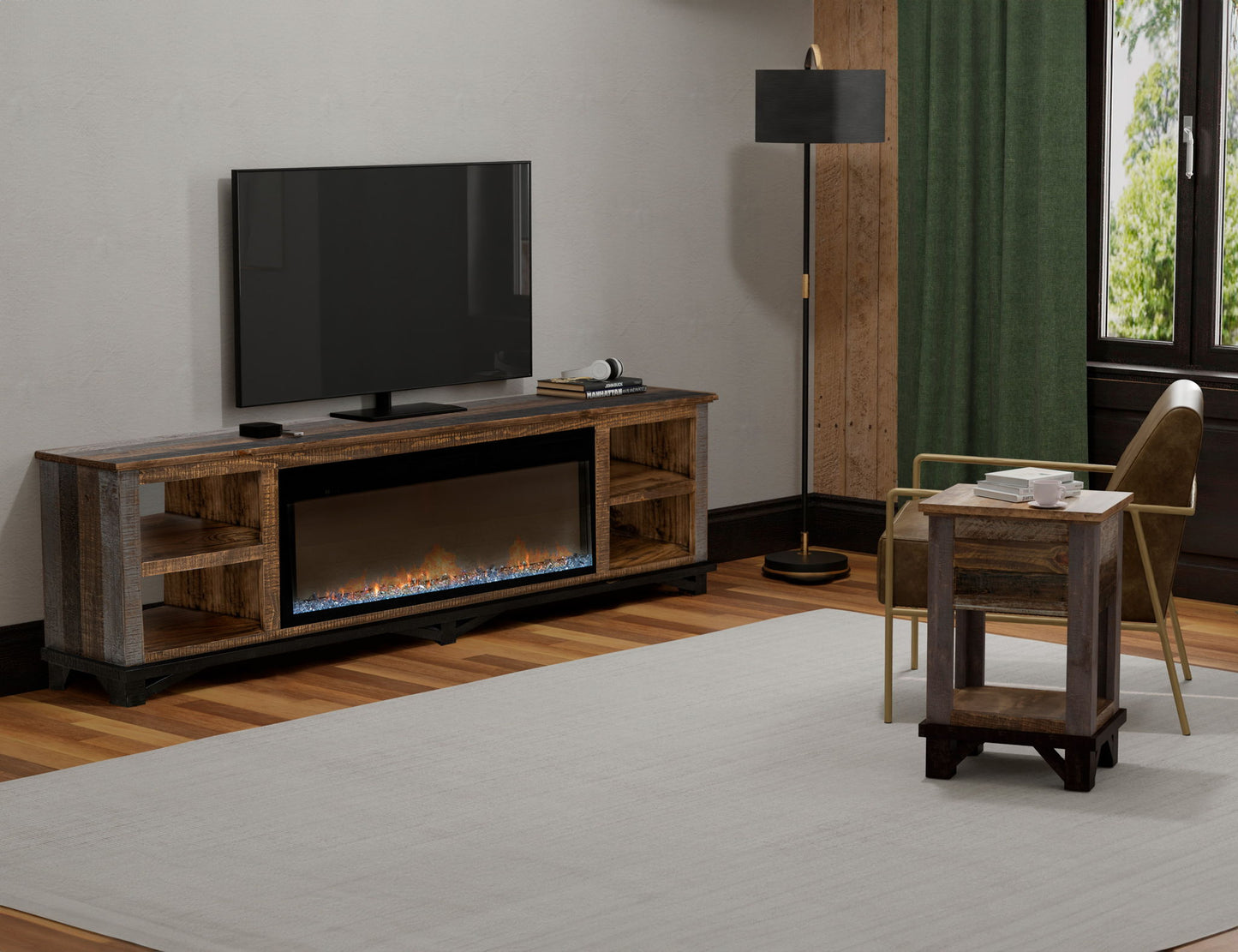 Loft - Electric Fireplace - Dark Brown
