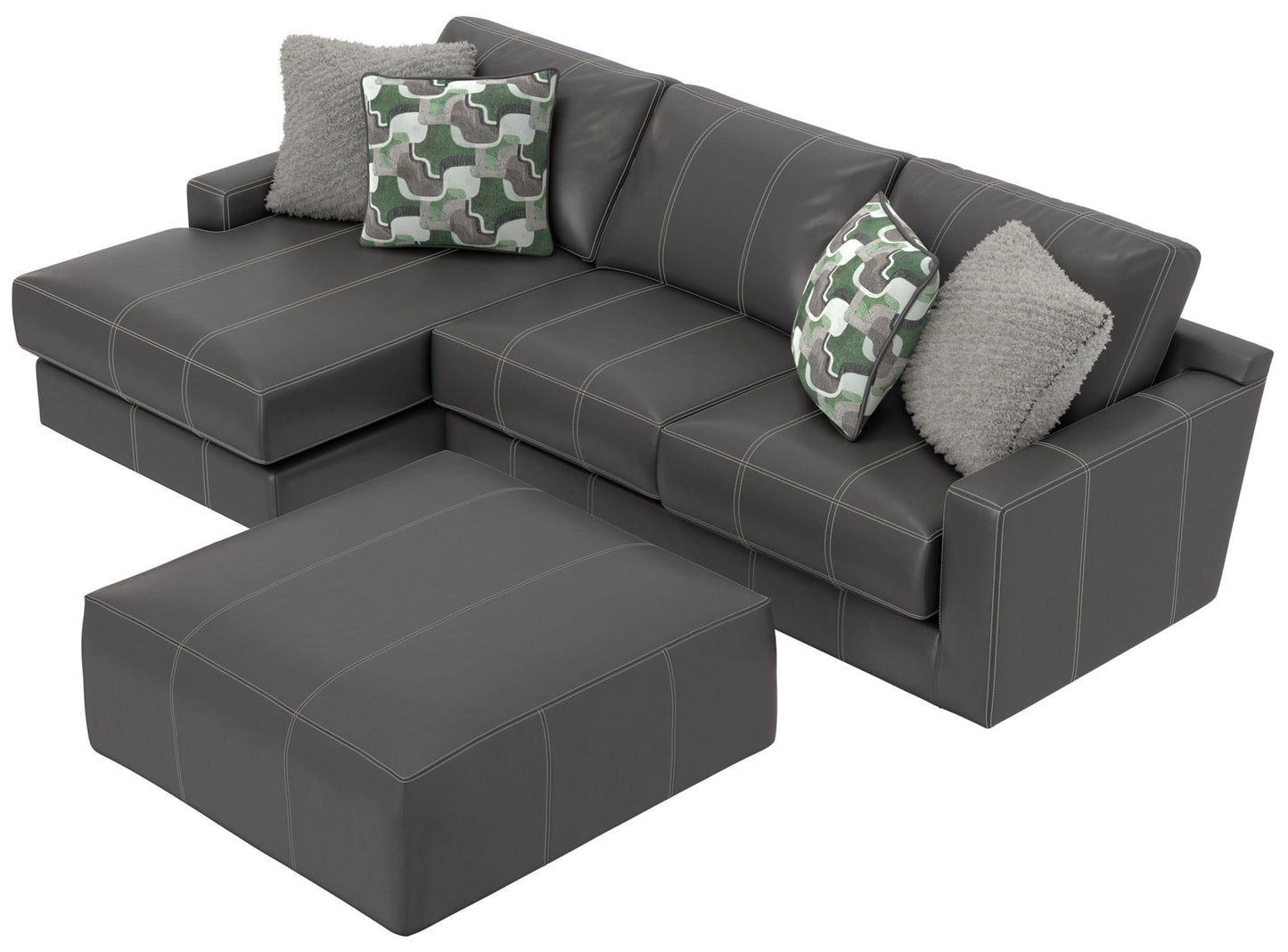 Minori - Italian Leather Sofa / Chaise And Cocktail Ottoman