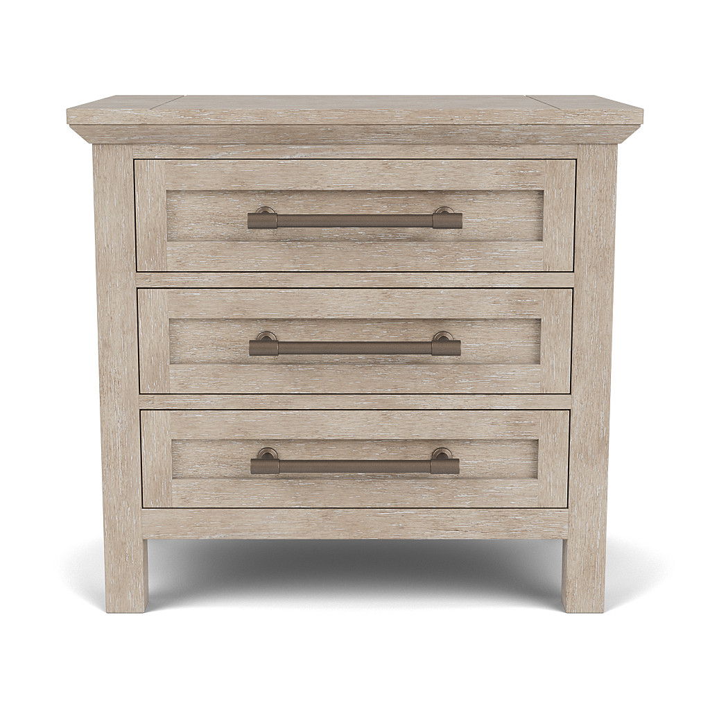 Bennett - Three Drawer Nightstand - Frosted Gray