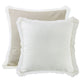 Charlotte - Laced Euro Sham - White / Khaki