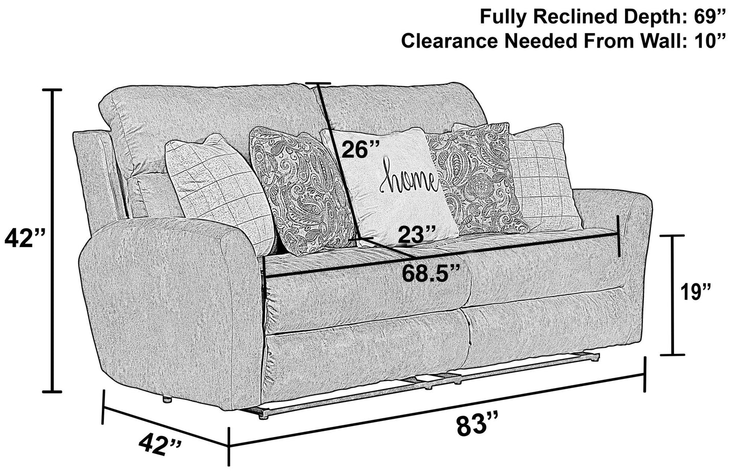 Justine - Lay Flat Reclining Sofa - Burlap