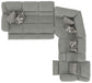 Quinn - 3 Piece Reclining Sectional With 4 Reclining Seats, Storage Arms, Storage Console With Lights, And Drop Down Table - Nature