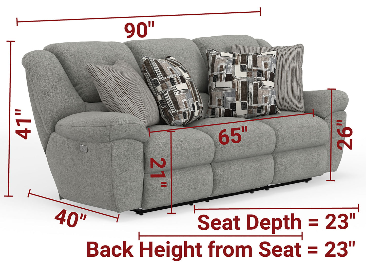 Trifecta - Sofa With 3 Recliners and Drop Down Table