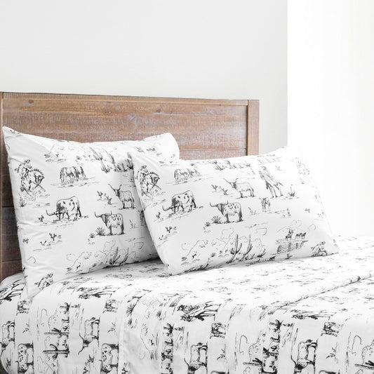 Ranch Life - Twin 200TC Cotton Sheet Set (Set of 3) - Black