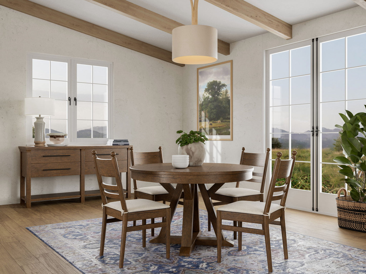 Calhoun - Round Dining Table - Whiskey Oak