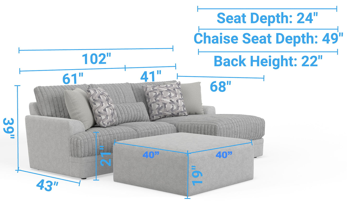 Titan - Sectional With Comfort Coil Seating, Cocktail Ottoman And Accent Pillows Included