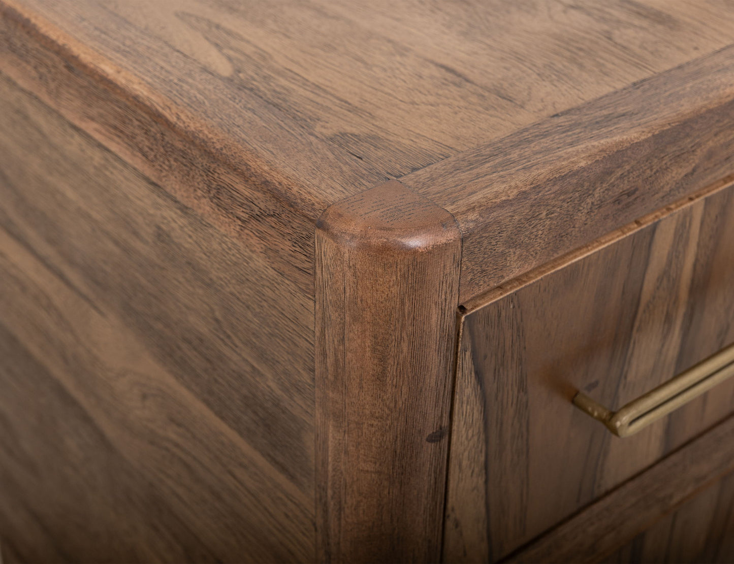 Praga - 2-Drawer Nightstand - Almond / Barrel Brown