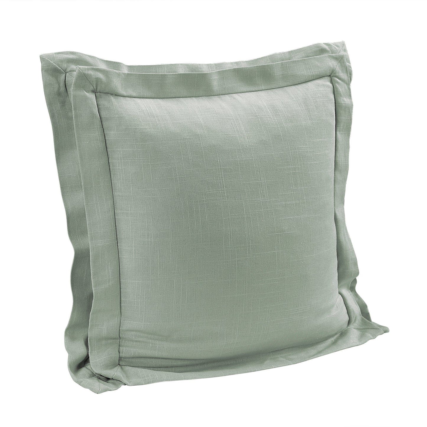 Luna - Double Flanged Washed Linen Pillow - Sage