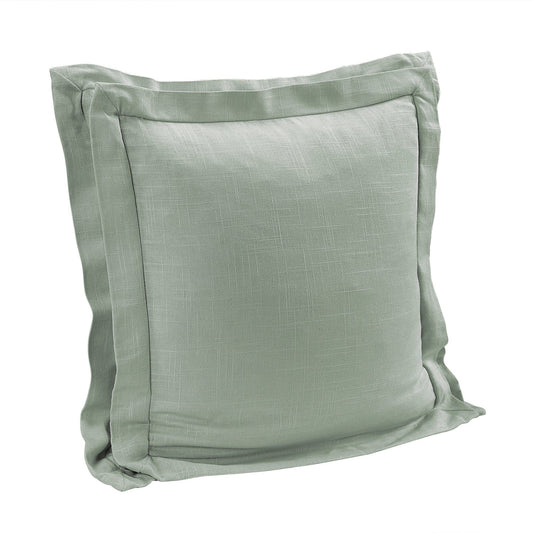 Luna - Double Flanged Washed Linen Pillow - Sage