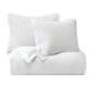 Stonewashed Cotton Waffle Weave - King Duvet Cover Set (Set of 3) - White