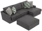 Minori - Italian Leather Sofa / Chaise And Cocktail Ottoman