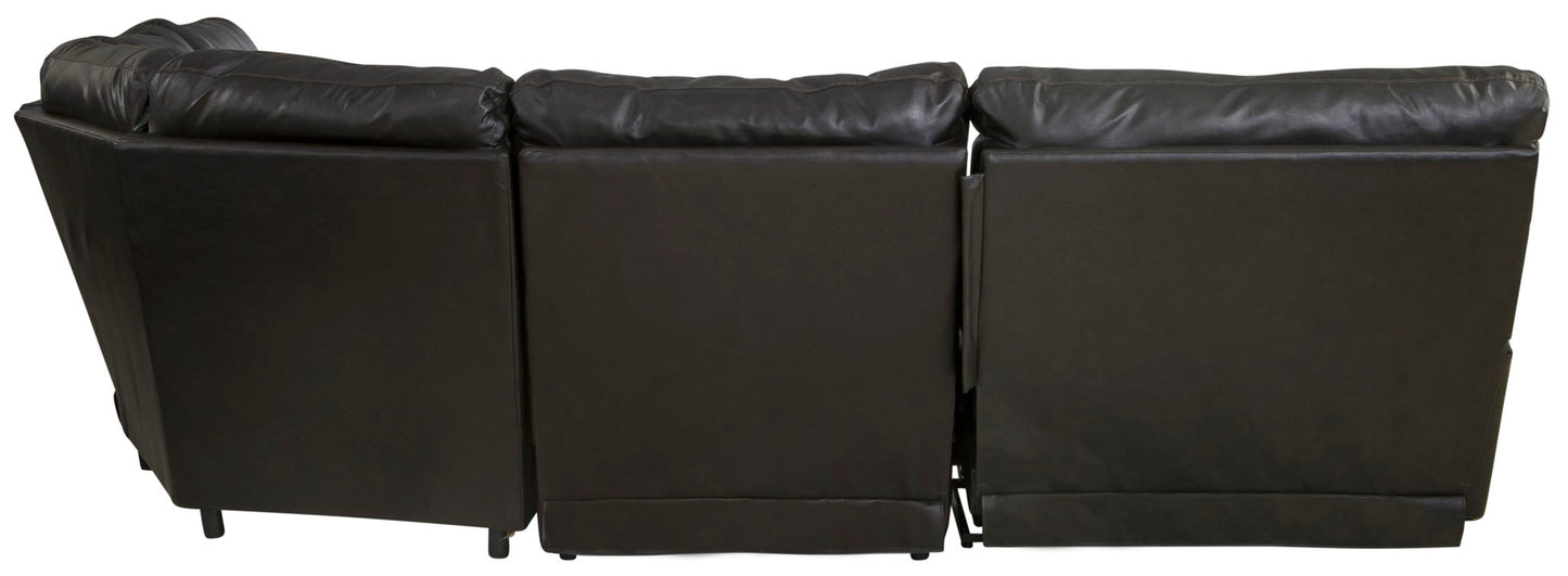 Como - 5 Piece Italian Leather Match Reclining Sectional