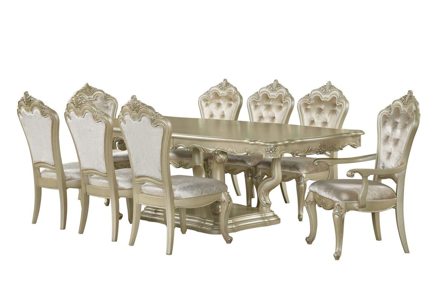 Monique - Dining Table Top & Base - Silver