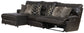 Como - 3 Piece Italian Leather Match Reclining Sectional