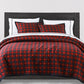 Woodland Plaid - Full/Queen Reversible Quilt Set (Set of 3) - Red / Navy