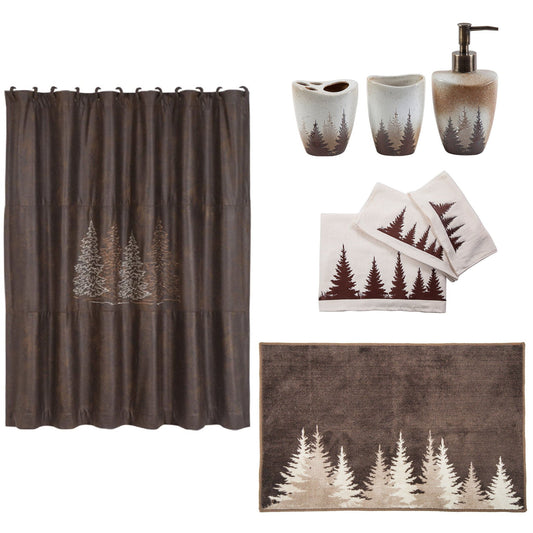 Clearwater Pines - Bathroom Sets (Set of 8) - Cream / Brown
