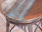Antique - Stool With Iron Base - Multicolor