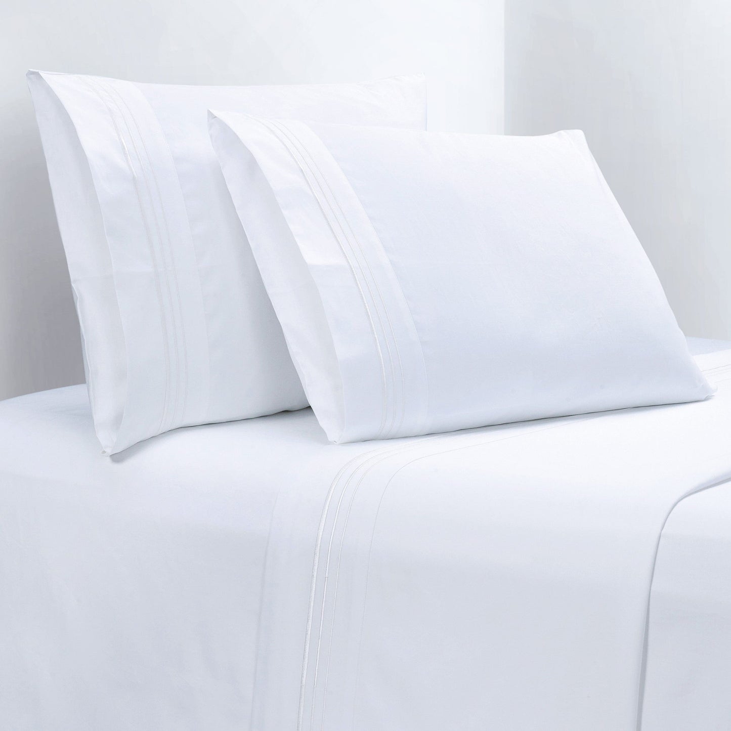 Border Embroidery - King Sheet Set (Set of 4) - White