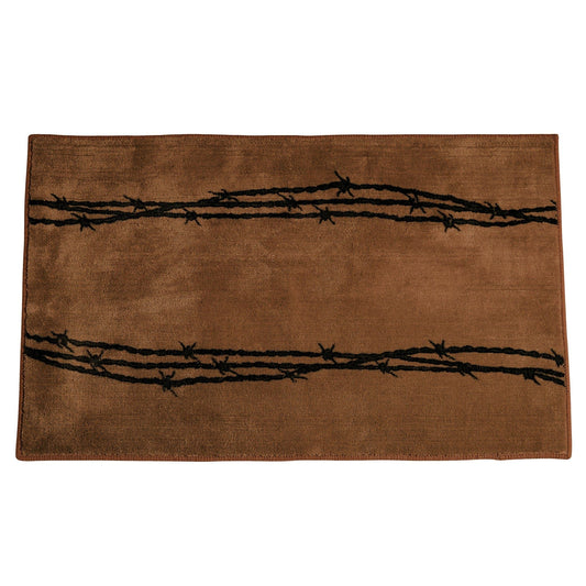 Rustic Barbwire - 24" x 36" Barbwire Print Rug - Chocolate