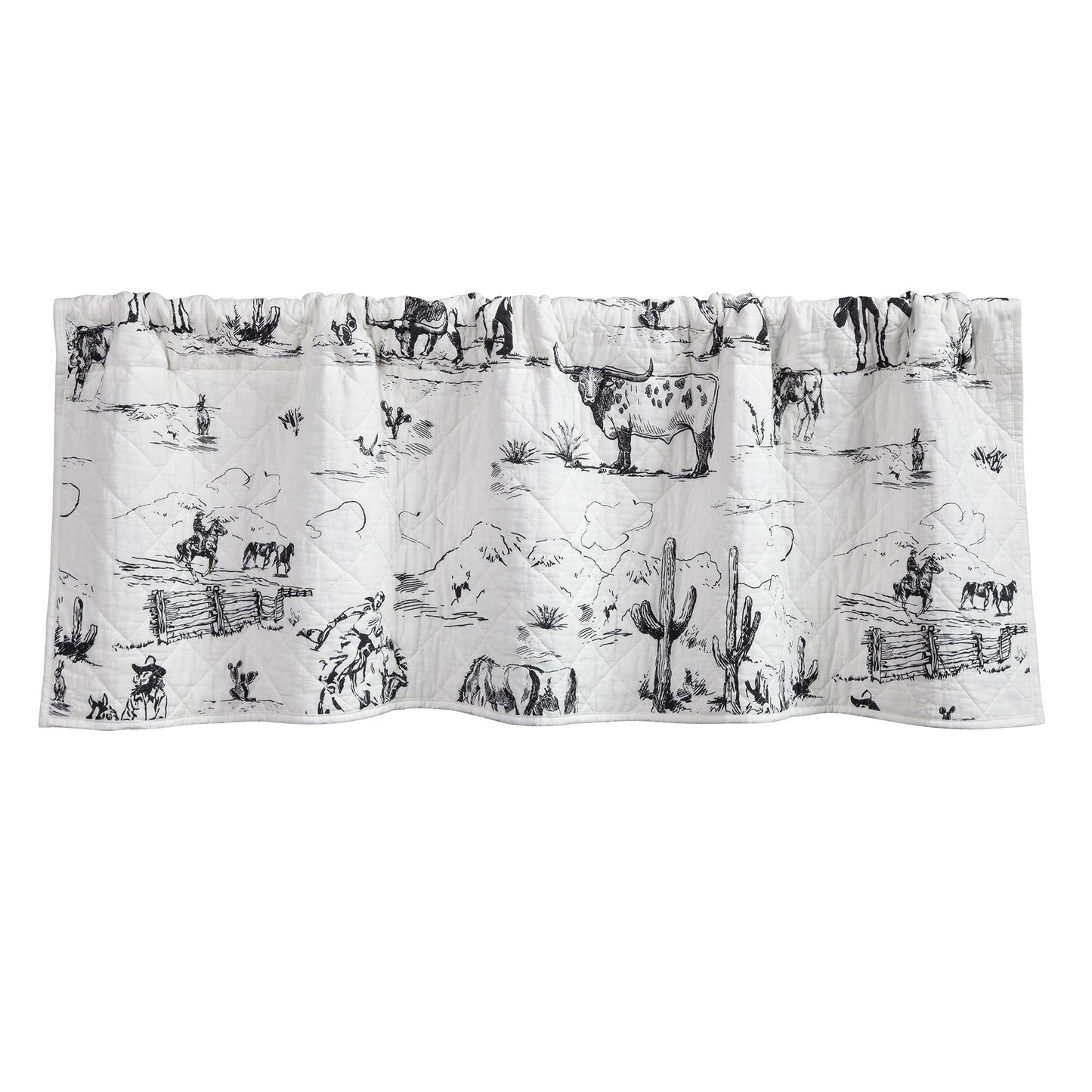Ranch Life - Quilted Valance - White / Black