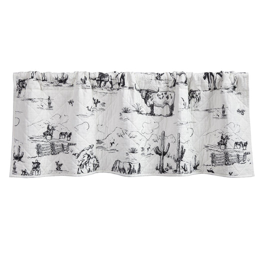 Ranch Life - Quilted Valance - White / Black