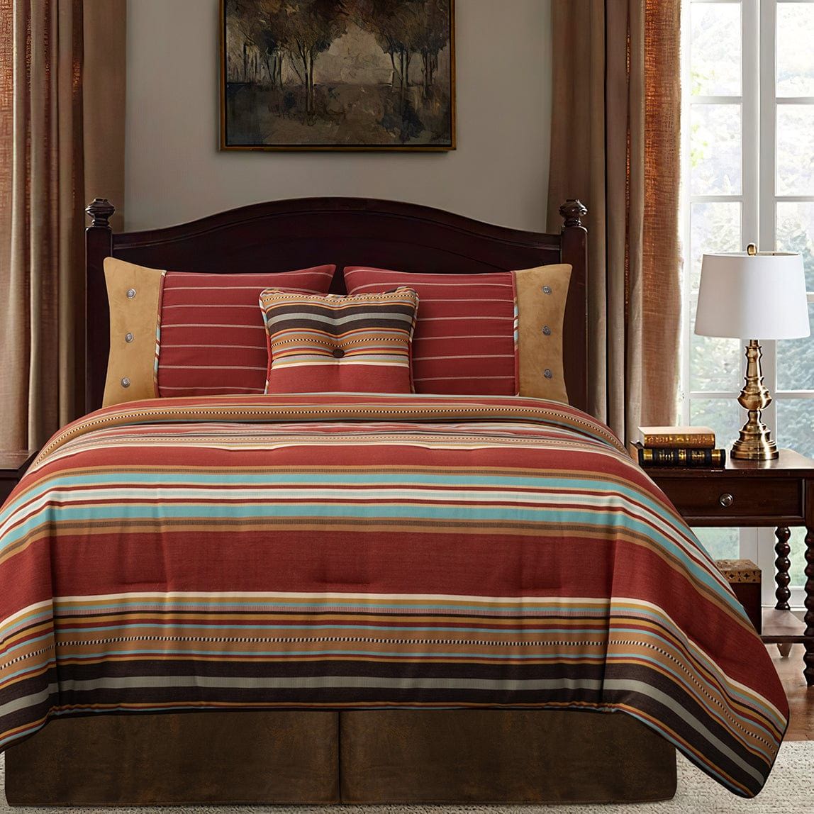 Calhoun - Full Comforter Set (Set of 5) - Red / Brown