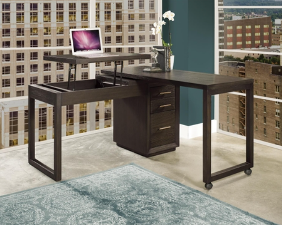 Prelude Swivel Lift-Top L-Desk By Riverside