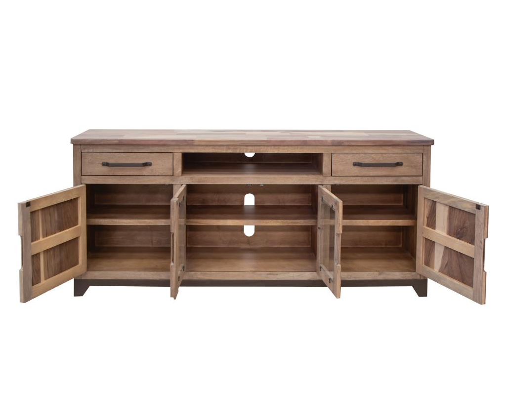 2 Drawer 2 Door 2 Glass Door 70" TV Stand IFD Parota
