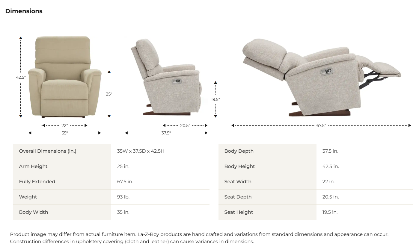 Ava Power Rocking Recliner w/Headrest