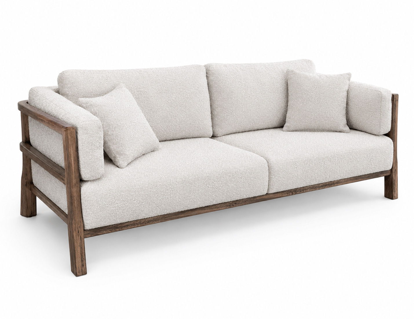 Roots - Wooden Frame Upholstered Sofa - Talawa / Beige