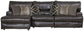 Como - 3 Piece Italian Leather Match Reclining Sectional