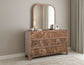 Praga - 6-Drawer Dresser - Almond / Barrel Brown