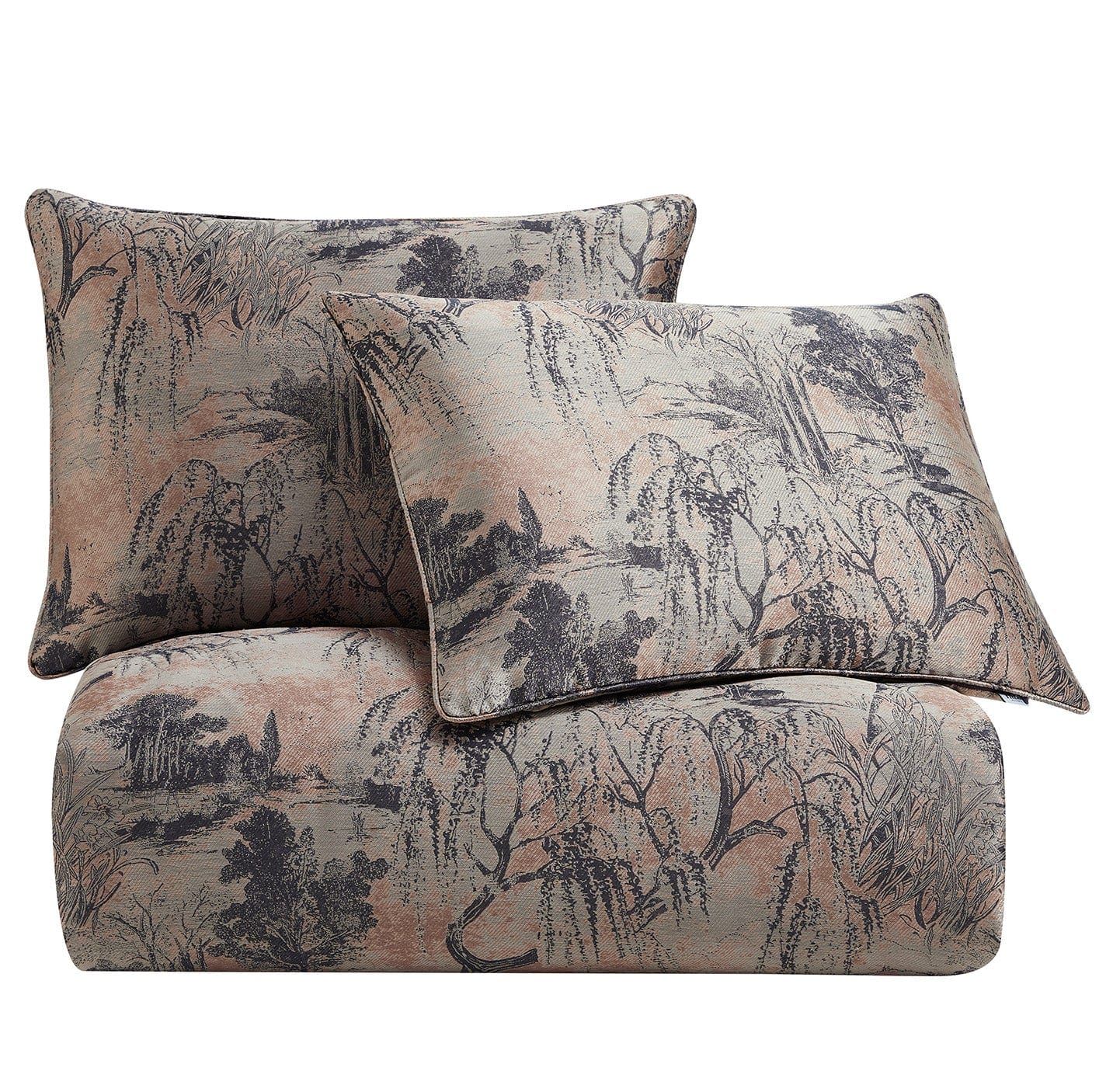 Pastoral Jacquard - Queen Comforter Set (Set of 3) - Rose Gold