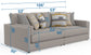 Trevor - Extra Deep Oversized Sofa With Included Storage Cocktail Ottoman