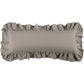 Luna - Washed Linen Ruffled Lumbar Pillow - Taupe
