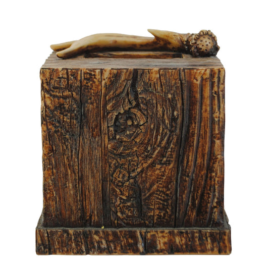 Antler Bath - Antler & Tree Bark Tissue Box Cover - Brown