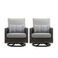 Bungalow - Patio Swivel Club Chair With Accent Pillow (Set of 2) - Gray