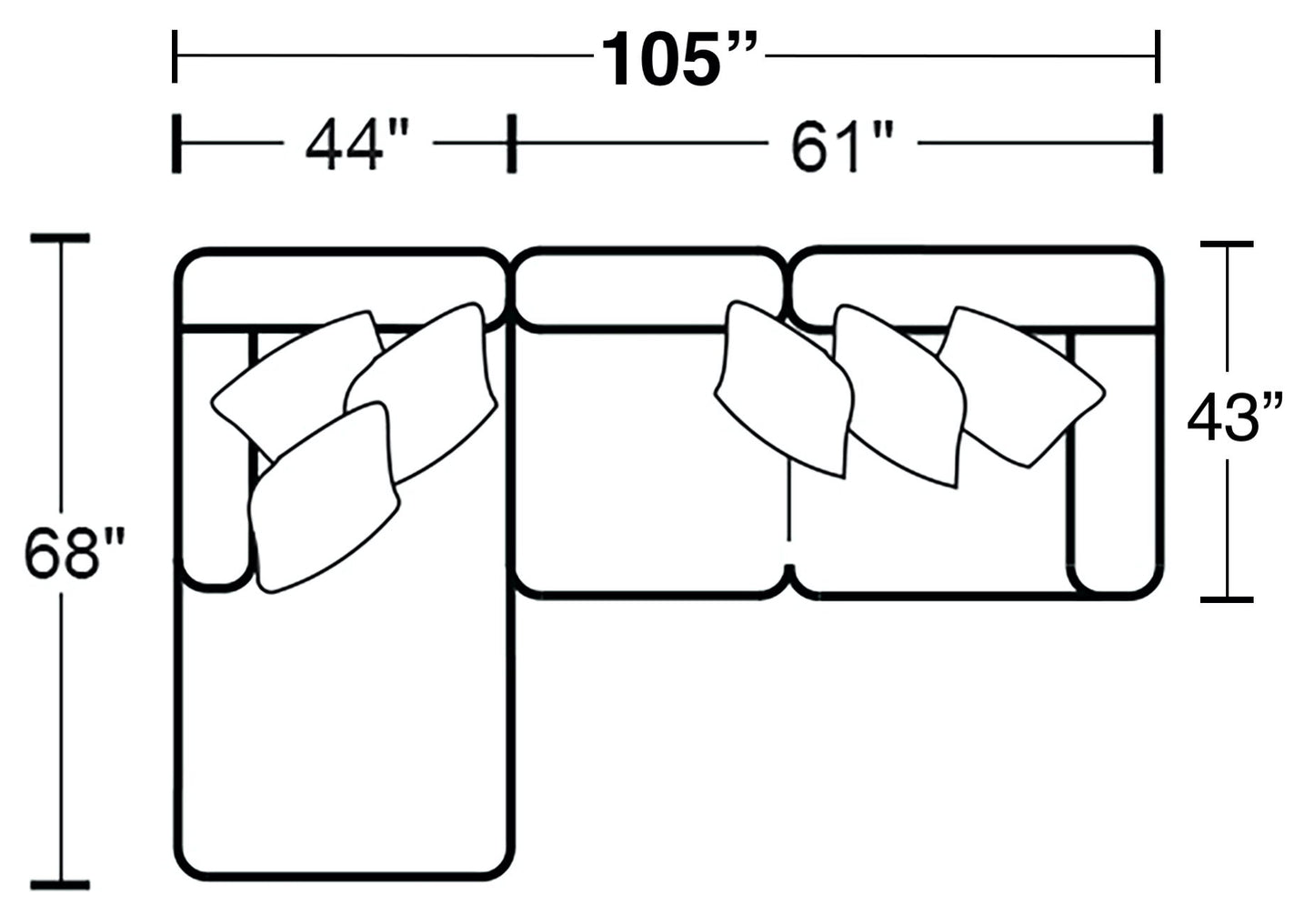 Glacier - Sectional With Included Accent Pillows