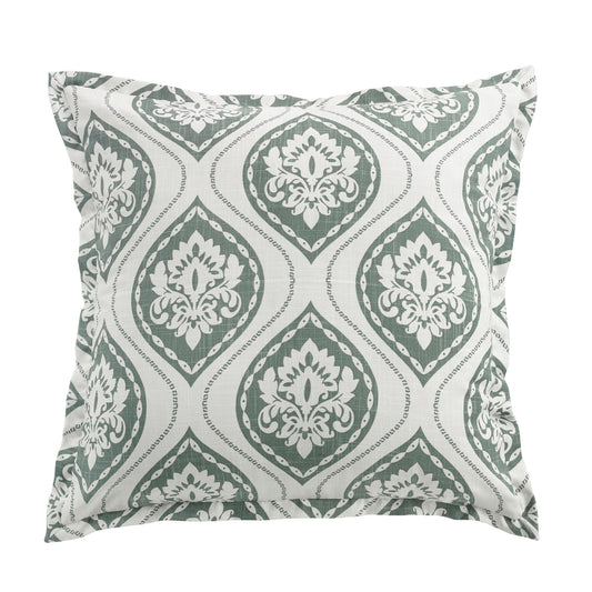 Belmont - Graphic Print Euro Sham - Green / White