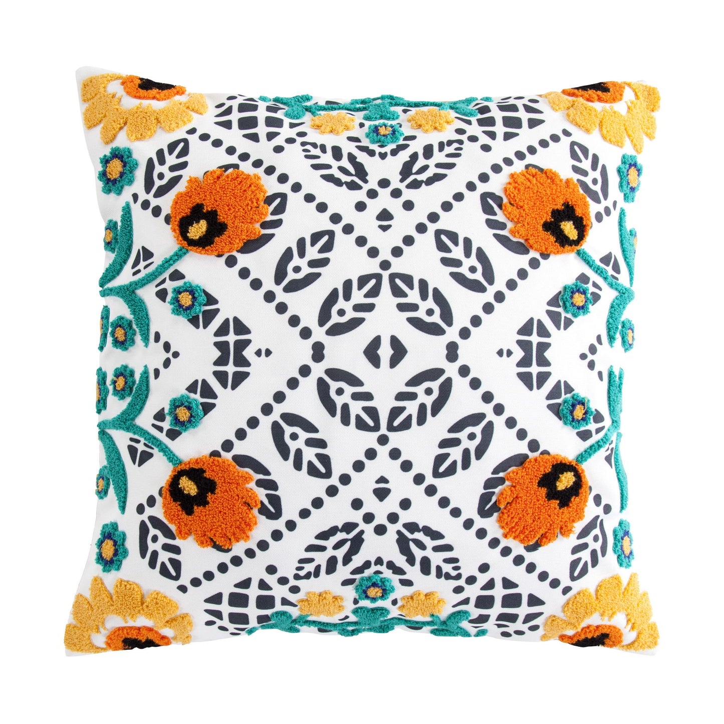 Outdoor Pillow - Bonita Indoor/Outdoor Pillow - Orange / Yellow / Blue
