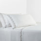 Scroll Sheet - Queen 350TC Gray Scroll Embroidered Sheet Set (Set of 4) - White
