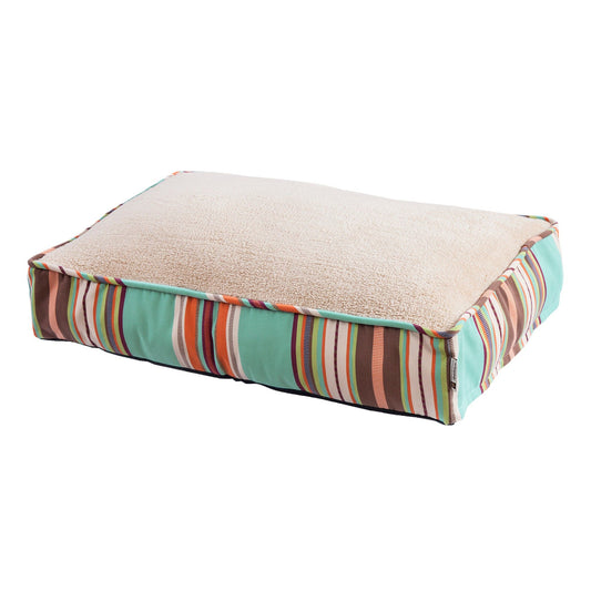Serape - Dog Bed - Tan / Turquoise