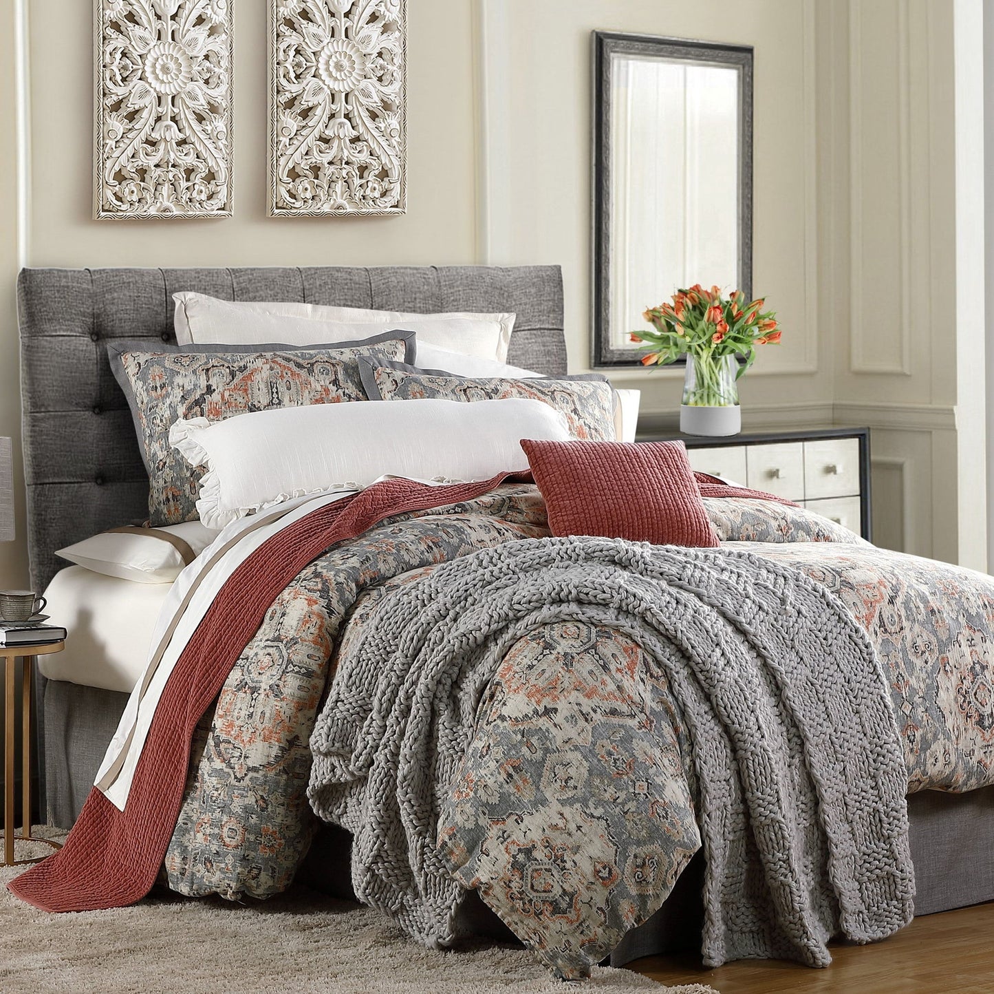 Carmen Kilim - King Comforter Set (Set of 3) - Taupe