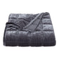 Stella - Faux Silk Velvet Double Box Stitch Throw - Slate