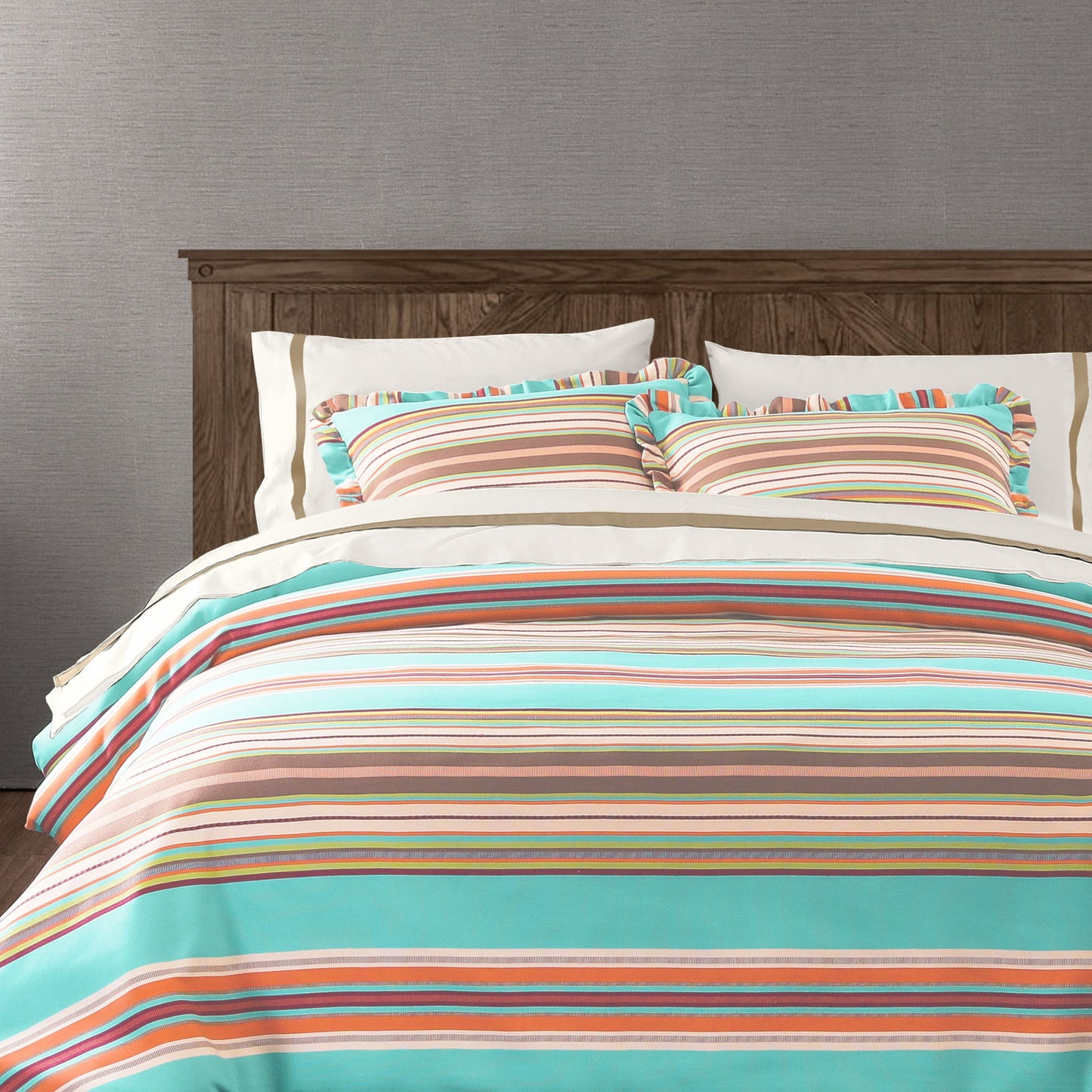Serape - Full Comforter Set (Set of 3) - Turquoise / Brown